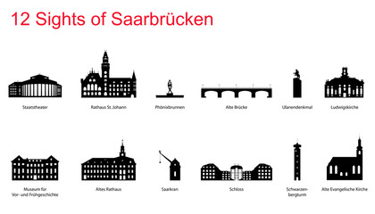 Fototapeta premium 12 Sights of Saarbrücken