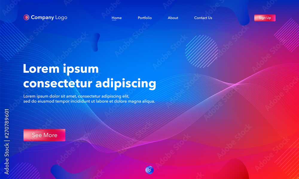 Wall mural asbtract background website landing page. template for websites, or apps. modern design.blue. abstra