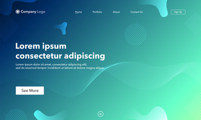 Asbtract background website Landing Page. Template for websites, or apps. Modern design.Blue. Abstract vector style.
