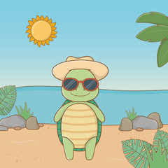 Obraz na płótnie Canvas cute animal enjoying summer vacations