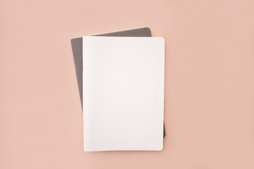 white lies notebook the gray notebook in the form on a coral pink background