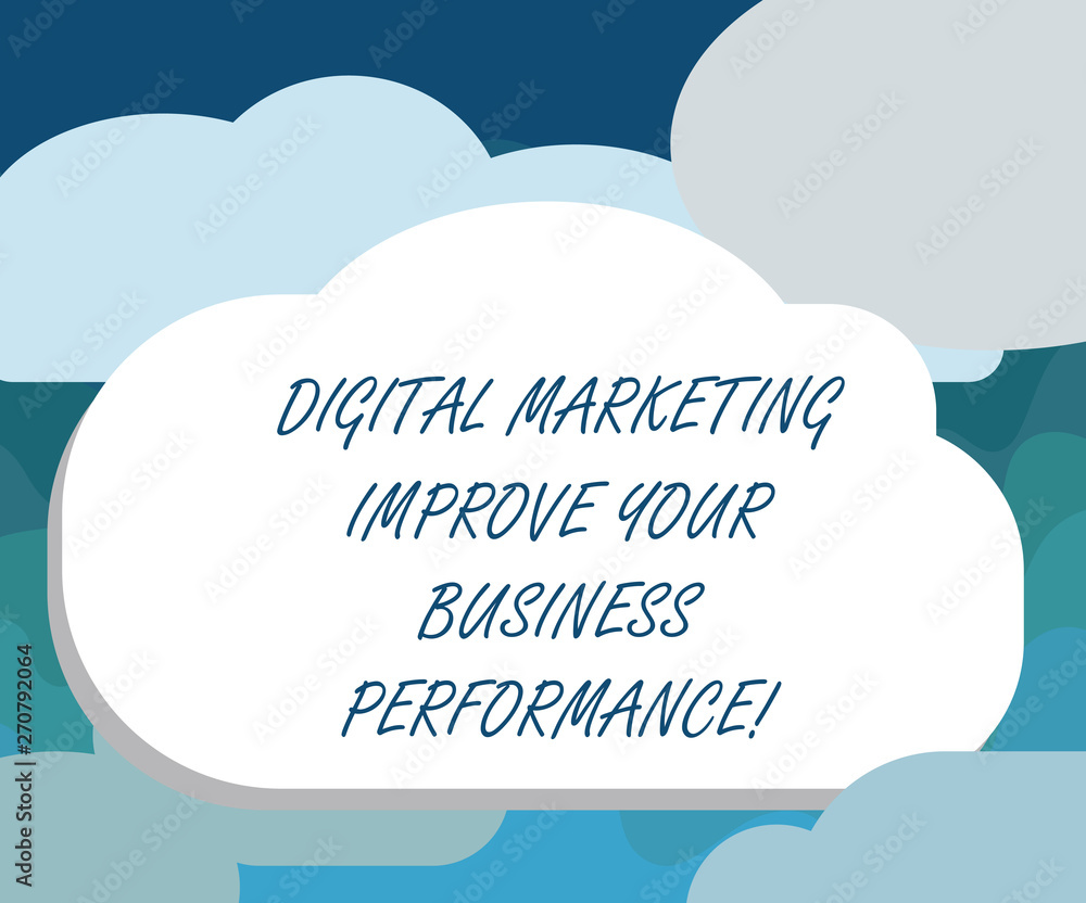 Aufkleber handwriting text digital marketing improve your business perforanalysisce. concept meaning social ne