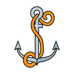 summer marine anchor isolated icon