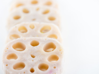 Lotus root isolated on white background