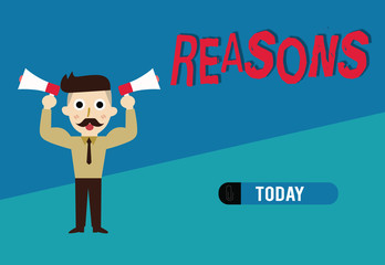 Word writing text Reasons. Business concept for Causes Explanations Justifications for an action or event Motivation.