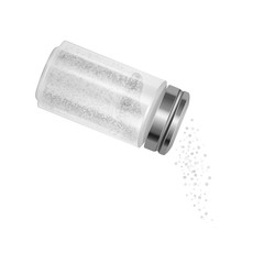 The Salt shaker. Baking and cooking ingredient. Realistic vector illustration. salt grinder, shaker or mill, side view, colorful illustration Food seasoning. Kitchen utensils