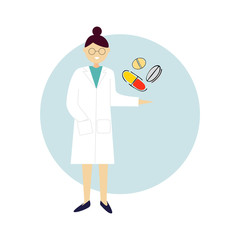 Modern medical hand drawn vector illustration.