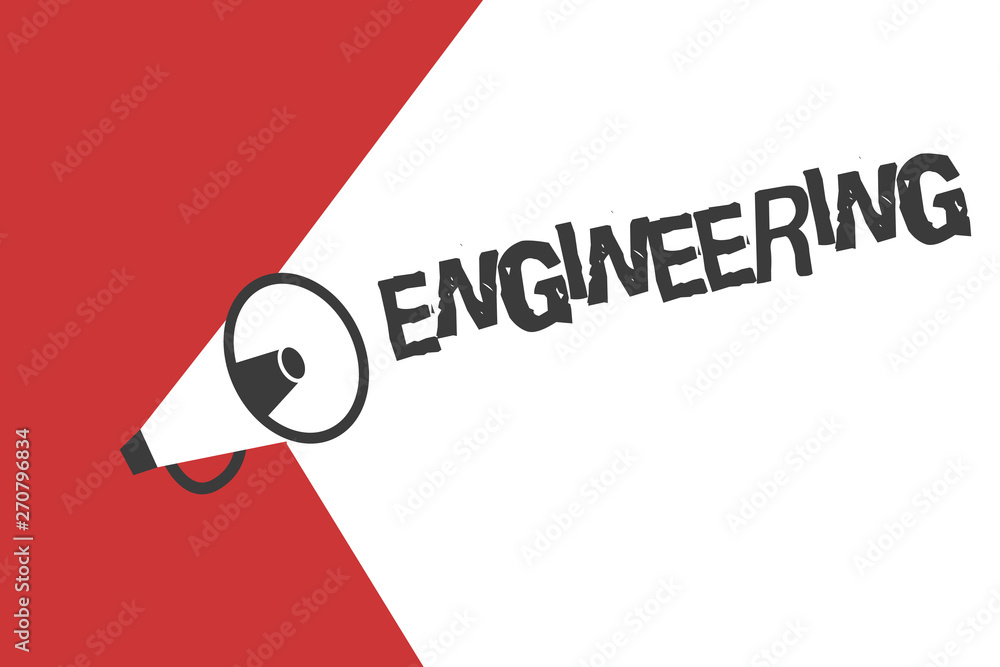 Poster word writing text engineering. business concept for science concerned with design building use of en