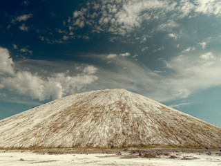 GOMEL, BELARUS. lifeless desert against a blue sky.