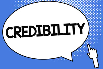 Conceptual hand writing showing Credibility. Business photo showcasing Quality of being convincing trusted credible and believed in.