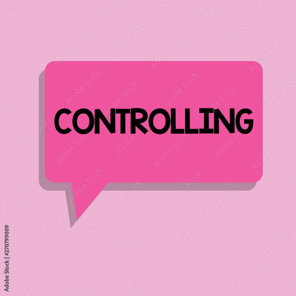 Poster handwriting text controlling. concept meaning having the power to control how something is analysisa
