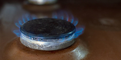 gas burner in the kitchen