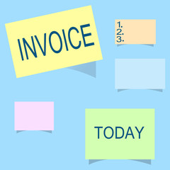 Word writing text Invoice. Business concept for List of goods sent services provided with sums Financial statement.