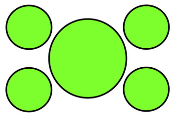 Green Circular Banners, Black Border and White Background. Use for Illustration purpose, background, website, businesses, presentations, Product Promotions.. Empty Circles for Text, Data Placement.