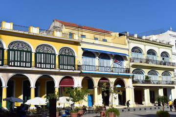 Plaza Vieja with restored houses, colonial buildings, Havana, Cuba