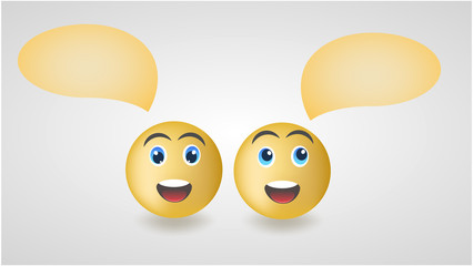 Discussion of Happy Smile. Vector illustration