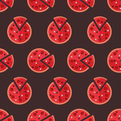 Fototapeta premium Seamless pattern icons. Bakery texture. Colored icon. In trendy flat style isolated on white background. Vector illustration.