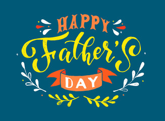 Happy Fathers day greeting card, poster, banner, postcard design