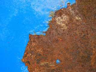 old blue metal with rust texture background