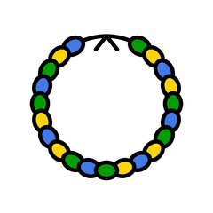 Necklace vector icon, filled style editable outline