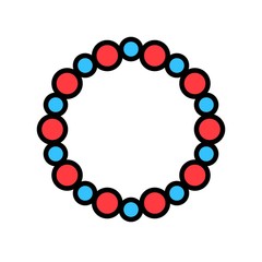 Obraz premium Necklace vector icon, filled style editable outline