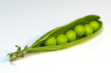 green peas on the table, harvest