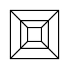 Gemstone vector illustration, Isolated line style icon