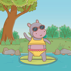 cute animal enjoying summer vacations
