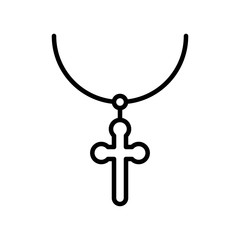 Necklace vector illustration, Isolated line style icon