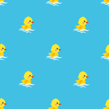 seamless pattern with cute ducks