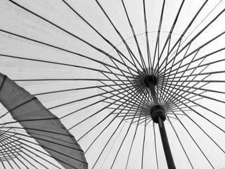under of umbrella texture black and white style