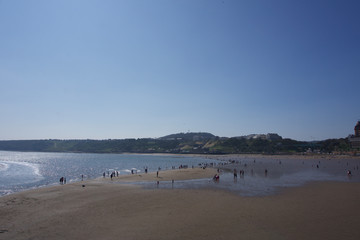 Beach view at low tide in Scarborough