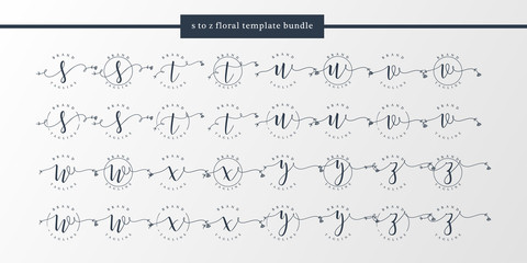 feminine floral logo editable