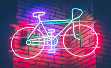 bicycle wheel neon transportation retro