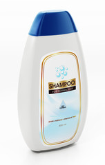 bottle of shampoo isolated on white