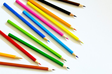 Fototapeta premium Color pencils isolated on white background.