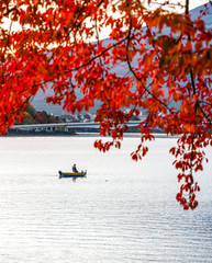 Mount Fuji and Lake Kawaguchiko in Autumn Leaves