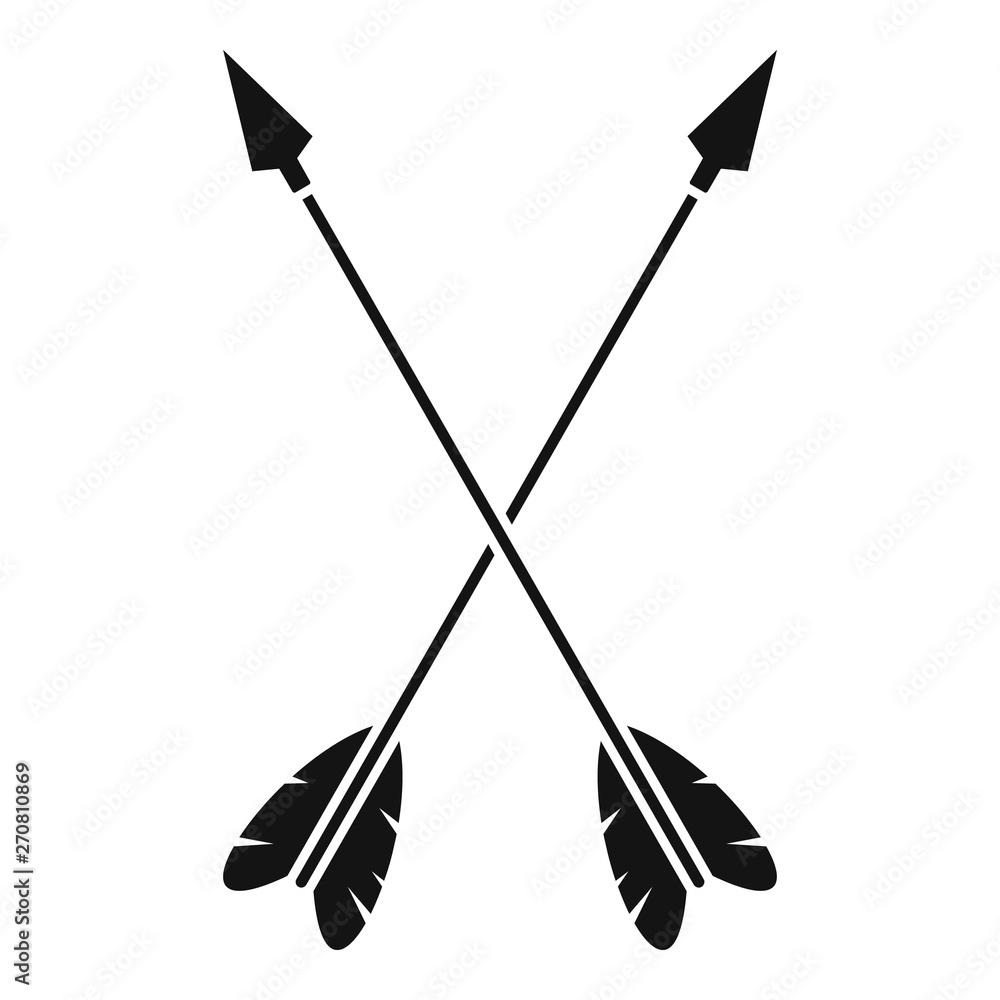 Poster crossed arrows icon. simple illustration of crossed arrows vector icon for web design isolated on wh