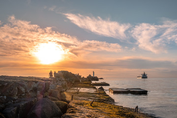sunset at Daugavgrivas mols, Riga, Latvia