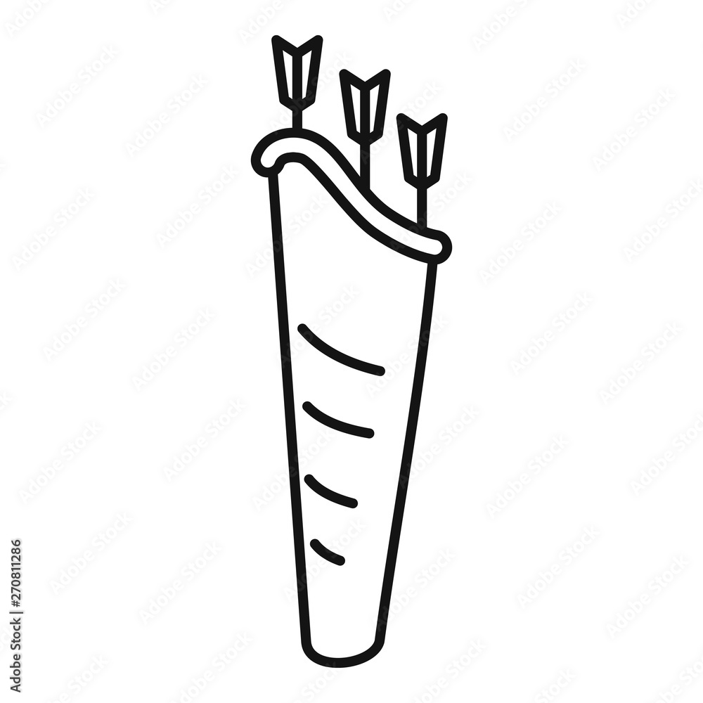 Poster arrow bag icon. outline arrow bag vector icon for web design isolated on white background