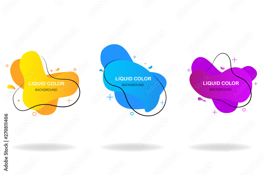 Aufkleber geometric liquid shape with gradient colors. fluid design. isolated gradient waves.template for the 