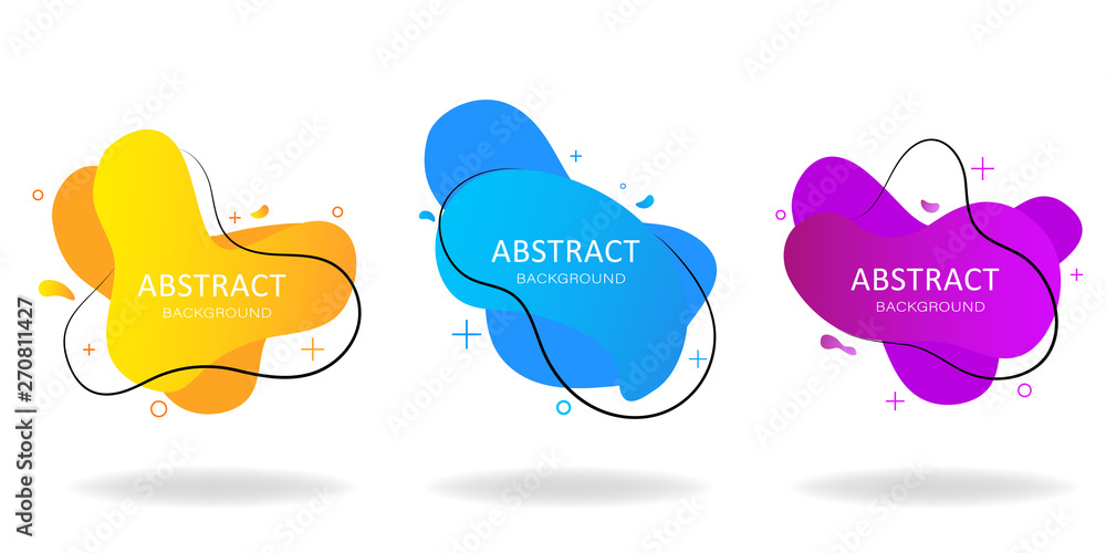 Poster liquid gradient waves. abstract geometric shape on isolated background. fluid design. modern templat