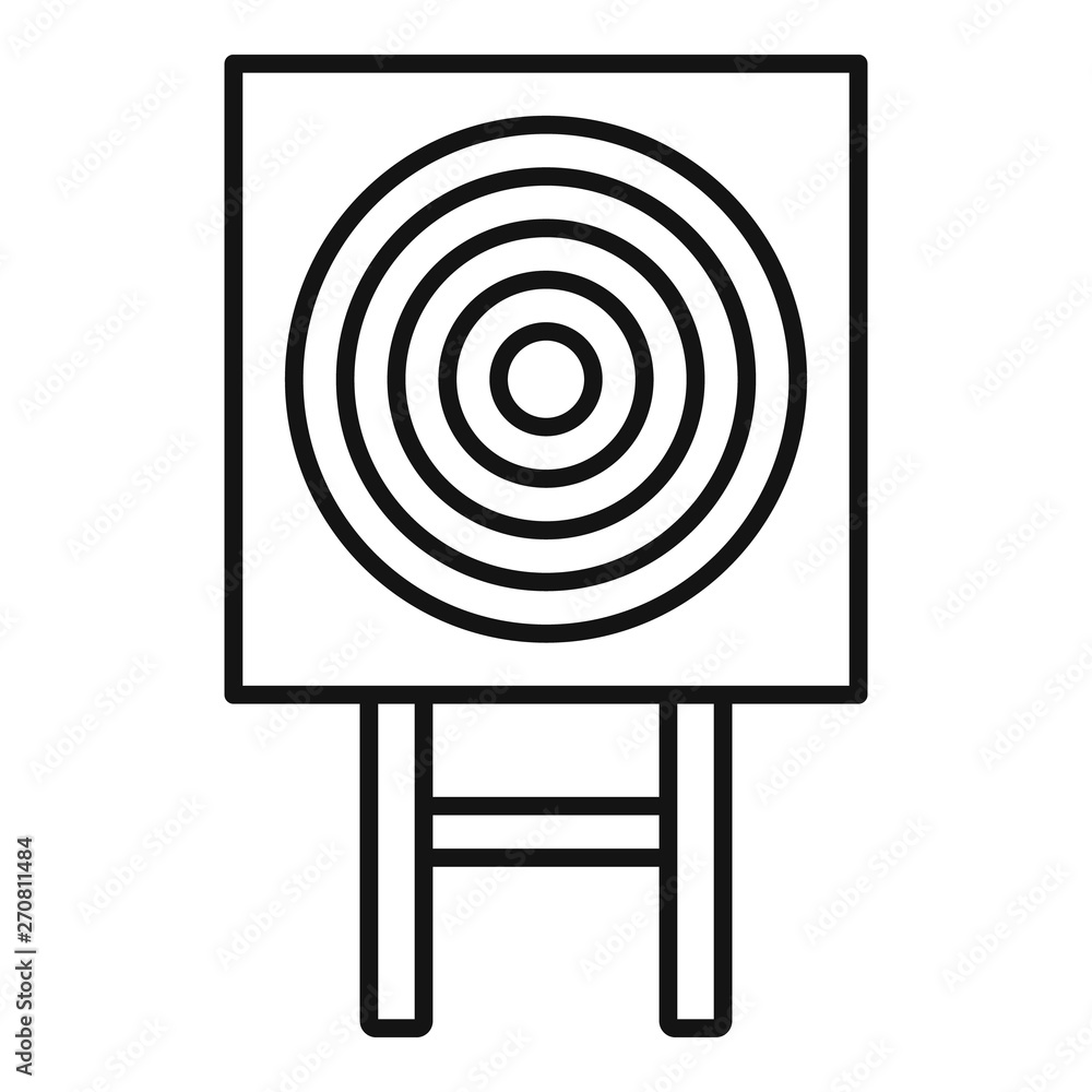 Wall mural Paper arch target icon. Outline paper arch target vector icon for web design isolated on white background