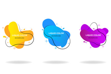 Geometric liquid shape with gradient colors.  Fluid design.  Isolated gradient waves.Template for the design of a logo, poster or presentation. vector EPS 10