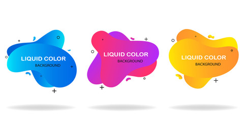 Modern abstract background set. Geometric liquid shape with gradient colors.  Fluid design.  Isolated gradient waves.Template for the design of a logo, poster or presentation.vector EPS 10