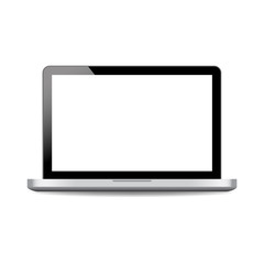 Isolated laptop modern computer in mockup style. Laptop modern white screen on a isolated background. vector illustration eps10