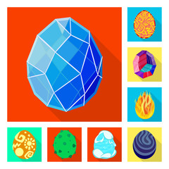 Vector design of story and big icon. Set of story and prehistoric vector icon for stock.