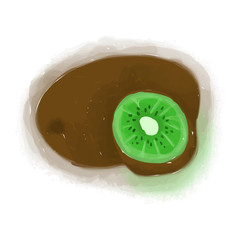 Eco food menu background. Watercolor hand drawn fruits. Vector illustration