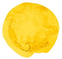 Vibrant Yellow watercolor abstract background, stain, splash paint, stain, divorce. Vintage paintings for design and decoration. With copy space for text.