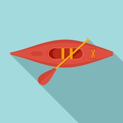 Top view sport kayak icon. Flat illustration of top view sport kayak vector icon for web design